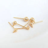 10PCS 14K plated ball beads post earrings hook earring findings DIY craft