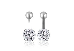 10PCS Surgical Steel Double Crystal Navel Piercing 6mm 8mm 10mm