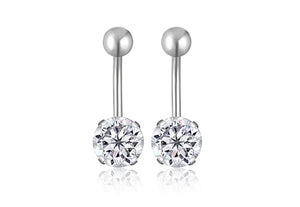 10PCS Surgical Steel Double Crystal Navel Piercing 6mm 8mm 10mm