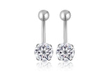 10PCS Surgical Steel Double Crystal Navel Piercing 6mm 8mm 10mm