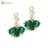 10PCS 14x16MM High Champagne Brass Flower Charms Pendants