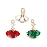 10PCS 14x16MM High Champagne Brass Flower Charms Pendants