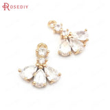 10PCS 14x16MM High Champagne Brass Flower Charms Pendants