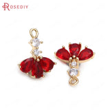 10PCS 14x16MM High Champagne Brass Flower Charms Pendants