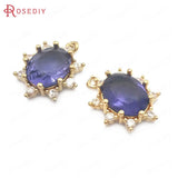 10PCS 14x18MM Champagne Brass Oval Charms Pendants