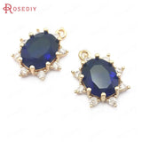 10PCS 14x18MM Champagne Brass Oval Charms Pendants