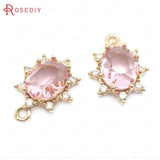10PCS 14x18MM Champagne Brass Oval Charms Pendants
