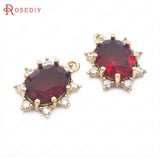 10PCS 14x18MM Champagne Brass Oval Charms Pendants