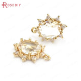10PCS 14x18MM Champagne Brass Oval Charms Pendants