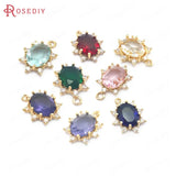 10PCS 14x18MM Champagne Brass Oval Charms Pendants