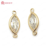 10PCS High Champagne Zircon Brass Connect Charms Pendants
