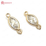 10PCS High Champagne Zircon Brass Connect Charms Pendants