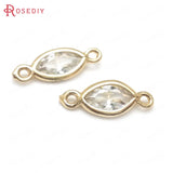 10PCS High Champagne Zircon Brass Connect Charms Pendants