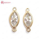10PCS High Champagne Zircon Brass Connect Charms Pendants