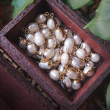 10PCS Natural Freshwater Pearl Pendants Gilt Rim Beads DIY Jewelry Accessories