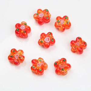 10PCS 15mm Flower Shape Glass Beads Pendant for Jewelry Making Supplies