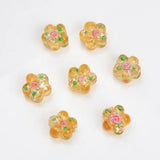 10PCS 15mm Flower Shape Glass Beads Pendant for Jewelry Making Supplies