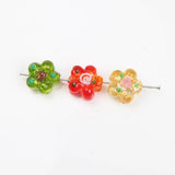 10PCS 15mm Flower Shape Glass Beads Pendant for Jewelry Making Supplies