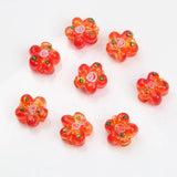 10PCS 15mm Flower Shape Glass Beads Pendant for Jewelry Making Supplies