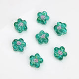 10PCS 15mm Flower Shape Glass Beads Pendant for Jewelry Making Supplies