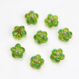 10PCS 15mm Flower Shape Glass Beads Pendant for Jewelry Making Supplies