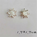 10PCS 17mm Metal Alloy KC Crystal Pearl Flowers Connectors Charm DIY Hair Access
