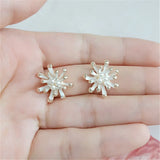 10PCS 17mm Metal Alloy KC Crystal Pearl Flowers Connectors Charm DIY Hair Access