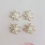 10PCS 17mm Metal Alloy KC Crystal Pearl Flowers Connectors Charm DIY Hair Access