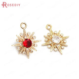 10PCS 17x20MM Champagne Brass Zircon Star Charms Pendants
