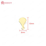 10PCS 18*13MM 24K Brass Drop Stud Earrings Pins DIY Jewelry Findings