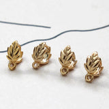 10PCS 18K Gold Plated Leaf-Shaped Melon Seed Buckle for DIY Bracelet Necklace