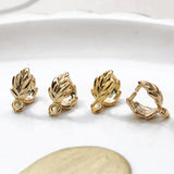 10PCS 18K Gold Plated Leaf-Shaped Melon Seed Buckle for DIY Bracelet Necklace