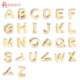 10PCS 18K Brass Letter Charm Bracelets Spacer Beads DIY Finding