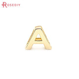 10PCS 18K Brass Letter Charm Bracelets Spacer Beads DIY Finding