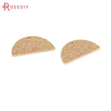 10PCS 18K Brass Half Round Shape Charms Pendants for Jewelry Making