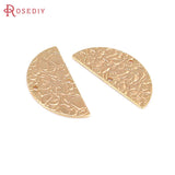 10PCS 18K Brass Half Round Shape Charms Pendants for Jewelry Making