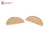 10PCS 18K Brass Half Round Shape Charms Pendants for Jewelry Making
