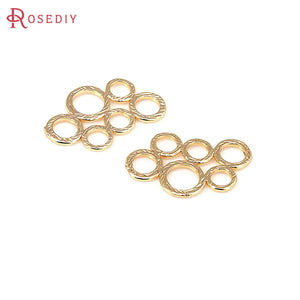 10PCS 18K Brass Honeycomb Connect Charms Pendants for Jewelry Making