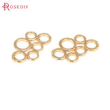 10PCS 18K Brass Honeycomb Connect Charms Pendants for Jewelry Making