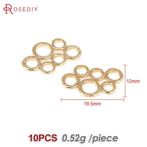 10PCS 18K Brass Honeycomb Connect Charms Pendants for Jewelry Making