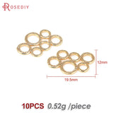 10PCS 18K Brass Honeycomb Connect Charms Pendants for Jewelry Making