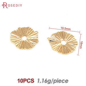 10PCS 18K Brass Irregular Charms Pendants for DIY Jewelry Making