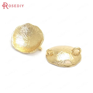 10PCS 18K Brass Lotus Leaf Charms Pendants DIY Jewelry Making for Women