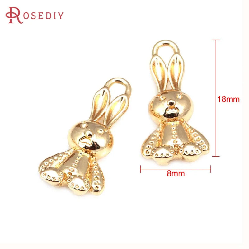 10PCS 18K Brass Animal Charms Pendants for Jewelry Making