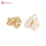 10PCS 18K Brass Slippers Charms Pendants for Jewelry Making