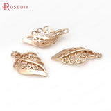 10PCS 18K Brass Tree Leaf Charms Pendants for Jewelry Making