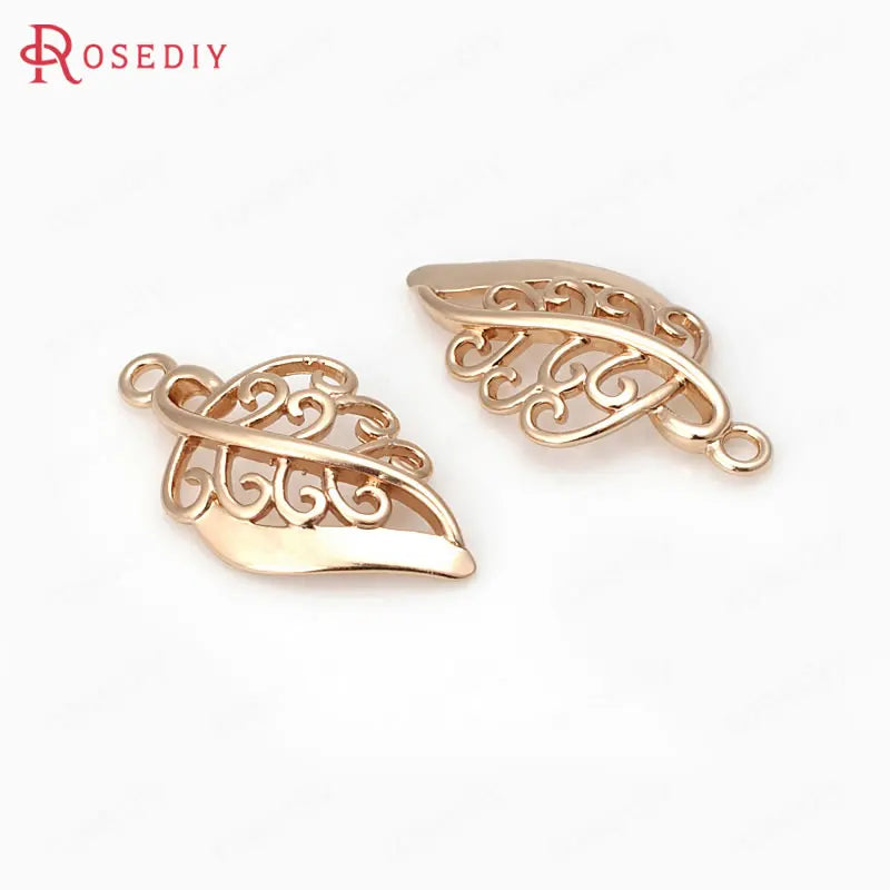 10PCS 18K Brass Tree Leaf Charms Pendants for Jewelry Making