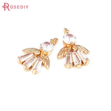 10PCS 18K Brass Zircon Angel Charms Pendants for Jewelry Making