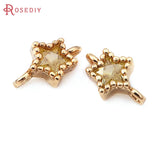10PCS 18K Brass Zircon Star Charms Pendants DIY Jewelry Making Accessories