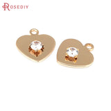 10PCS 18K Brass Zircon Charms Pendants Women DIY Jewelry Earrings Accessories
